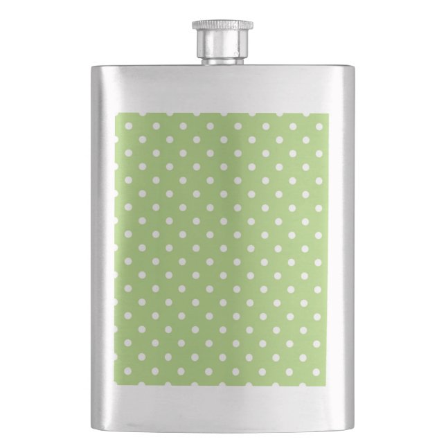 Flasque points blancs et verts lime cool et modernes (devant)