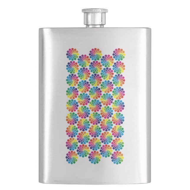 Flasque Points de couleur Cercle Motif + votre arrière - p (devant)