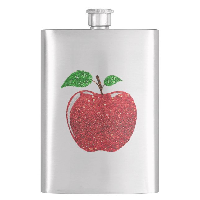 Flasque Pomme Faux Parties scintillant rouge (devant)