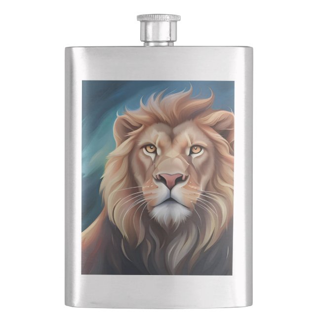 Flasque Portrait Art numérique Lion-56556 (devant)