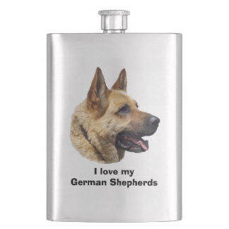 Flasque Portrait de chien berger allemand alsacien