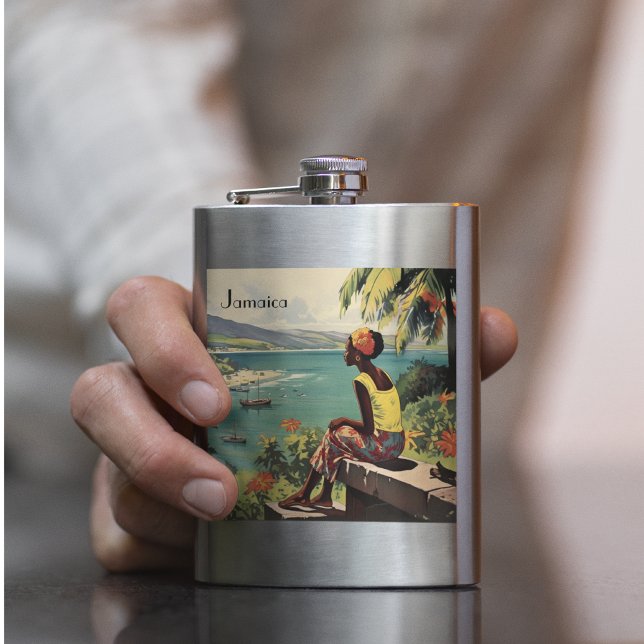 Flasque Poster Vintage voyage Jamaïcaine (Créateur téléchargé)