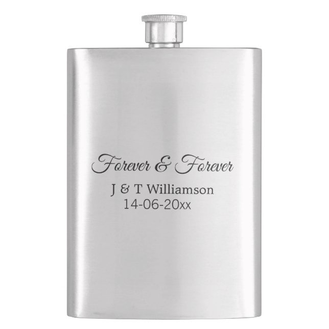 Flasque Pour toujours & toujours ajouter nom de couple dat (devant)