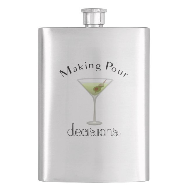 Flasque Prendre des décisions avec du verre Martini (devant)