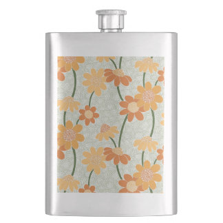 Flasque Pretty retro muted 1970 s flowers