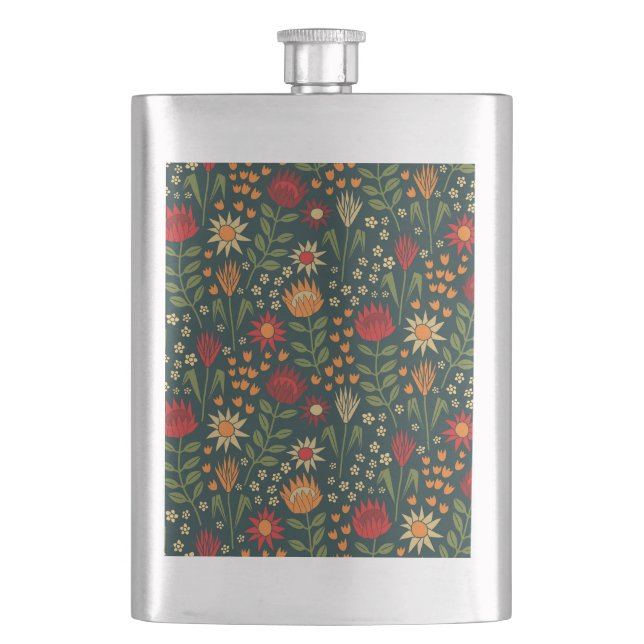 Flasque Protea Floral Block Imprimer Millefleur darnes (devant)