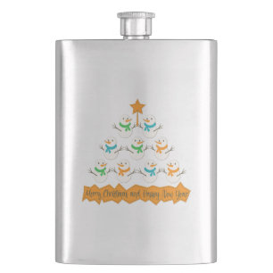 Flasque Pyramide des sapins de Noël faite de bonhommes de