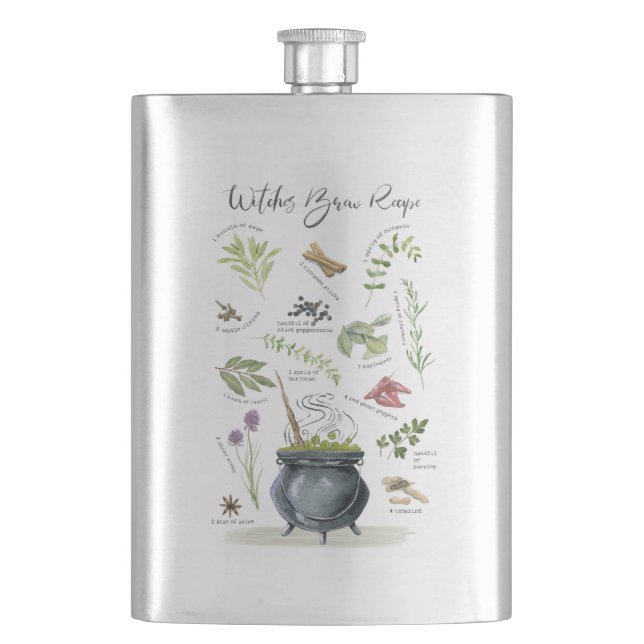 Flasque Recette moderne Vintage de chaudron d'Halloween 1 (devant)