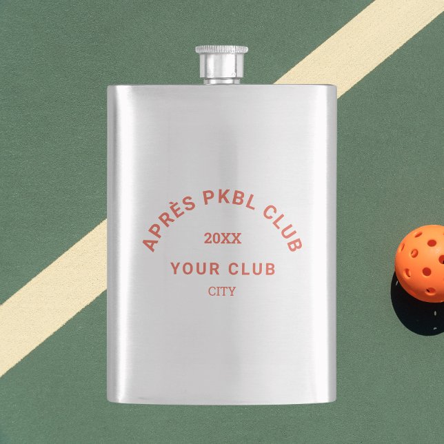 Flasque Rétro Orange Après PKBL Club Crest Pickleball (Créateur téléchargé)