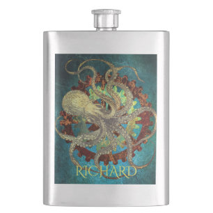 Flasque Robinet à vapeur Octopus & Clockwork Gears