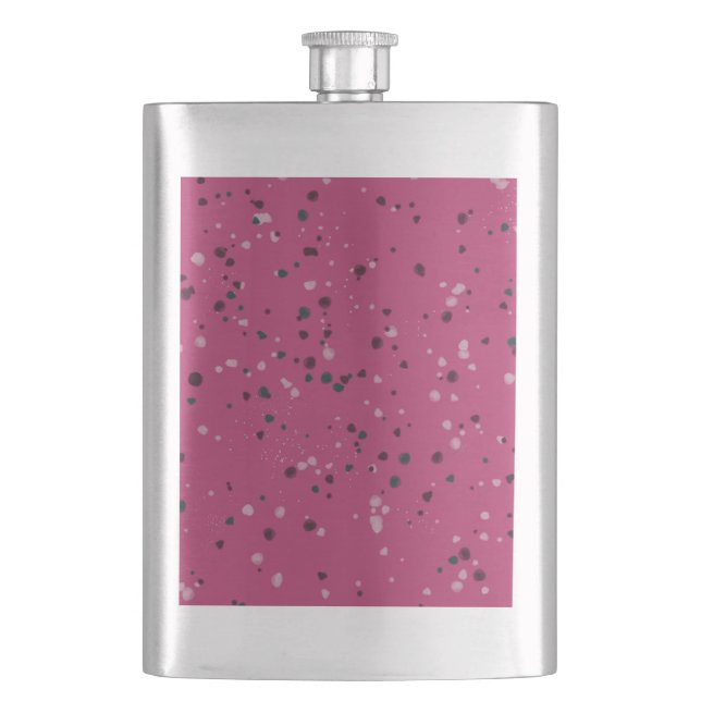 Flasque Rose Chaud Avec Confettis (devant)