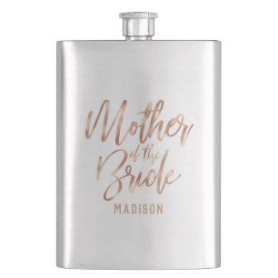 Flasque Rose Gold Moderne Mariage Mère de la Mariée