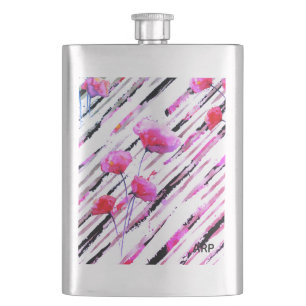 Flasque *~* Rose or blanc rose lavande Motif