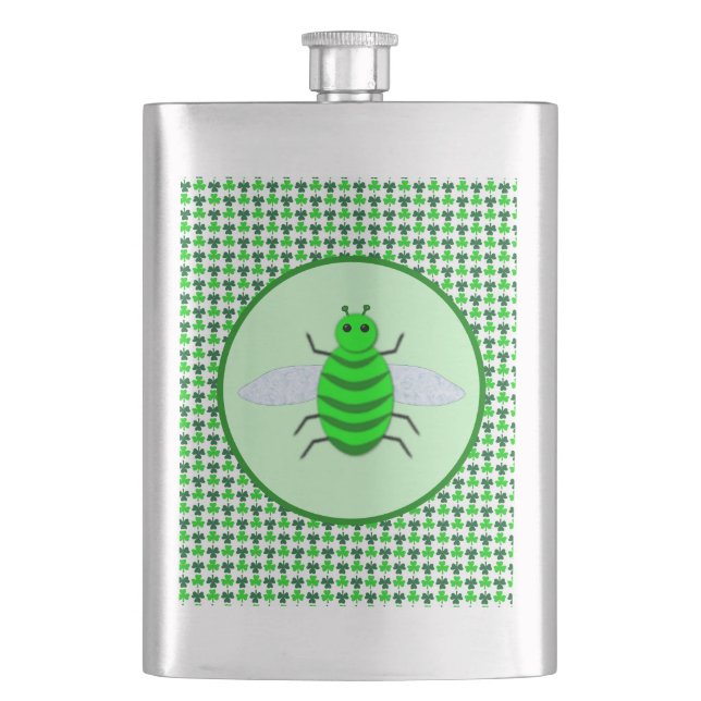 Flasque Saint Patricks Day Bee et Shamrocks (devant)