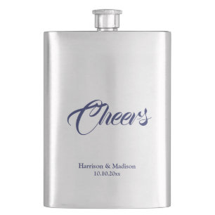 Flasque Salue marine bleu personnalisé cadeau de mariage f