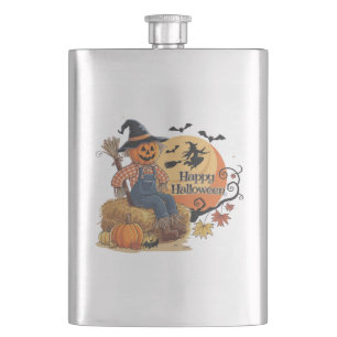 Flasque Scarecrow Citrouille Halloween Vibes rustiques Art