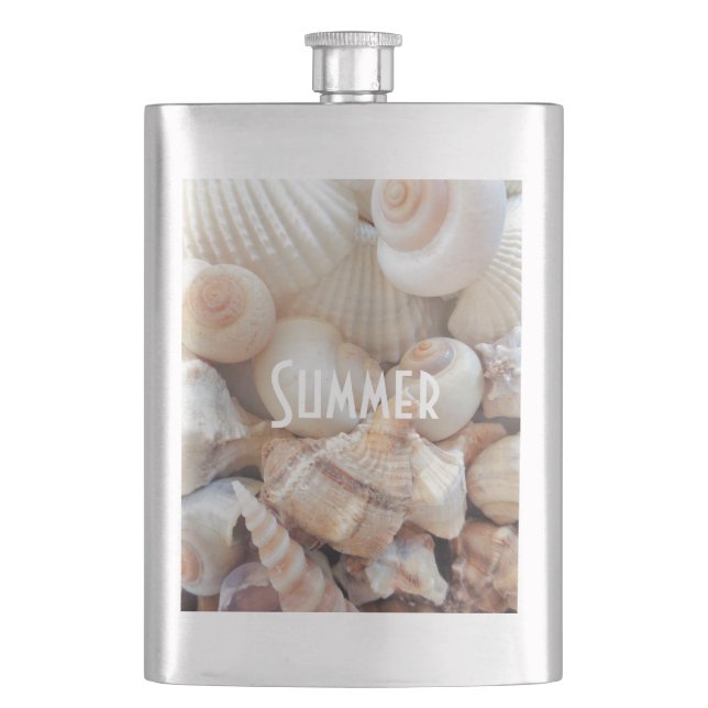 Flasque Sea Shells, Summer Beach Exotic Troptic Romantic (devant)