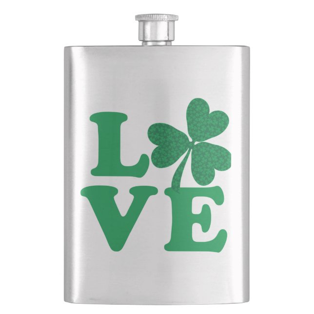 Flasque Shamrock d'amour (devant)
