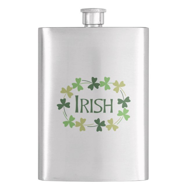 Flasque Shamrock irlandais Oval (devant)