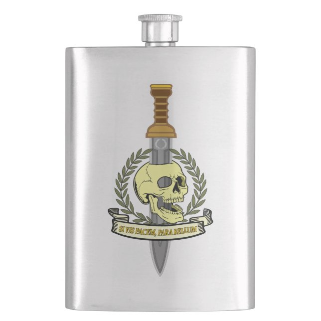Flasque Si Vis Pacem, Para Bellum.. Skull (devant)