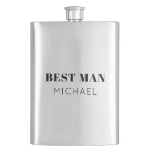 Flasque Simple Bold Personnalisé Best Man Cadeau Boisson H