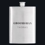 Flasque Simple Bold Personnalisé Groomsman Cadeau Boisson<br><div class="desc">Simple Gras Personnalisé Groomsman Cadeau Boisson Hip Flask</div>