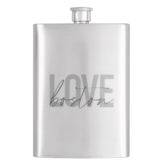 Flasque Simple, cool, moderne, design urbain Love Boston (devant)