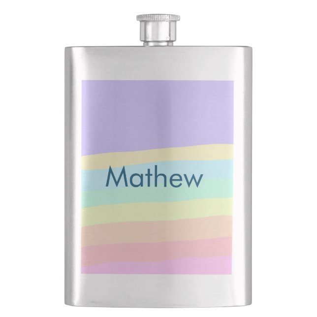 Flasque simple lettre initiale monogramme ajouter votre no (devant)