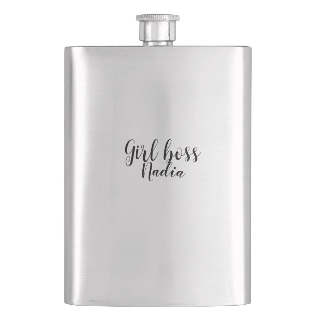 Flasque simple minimal girl boss ajouter nom texte image e (devant)