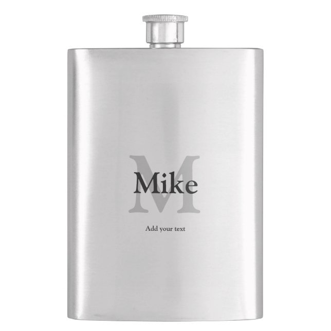 Flasque simple minimum ajouter votre nom MONOGRAM GROOMSME (devant)