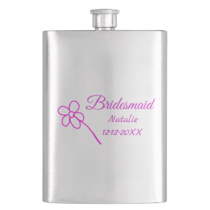 Flasque Simple minimum rose bridesmaid ajouter le nom de l