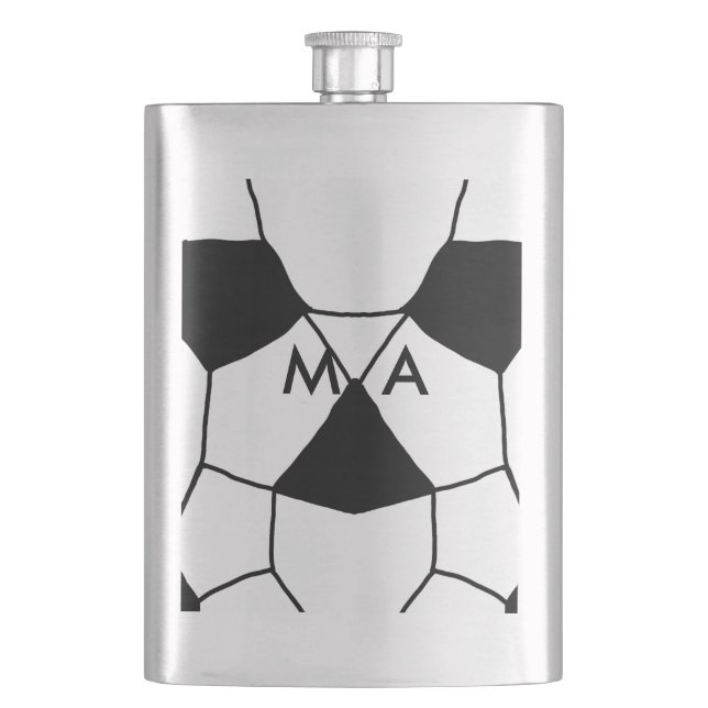 Flasque Simple monogramme ajouter votre nom lettre man min (devant)