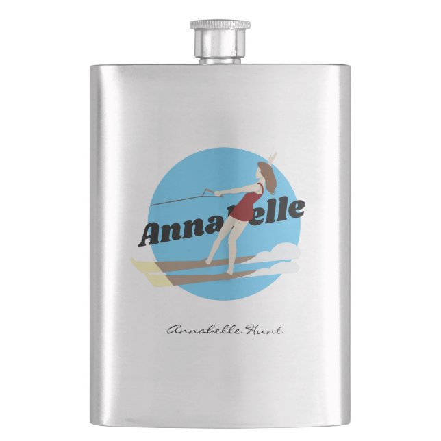Flasque Ski nautique de style vintage (devant)