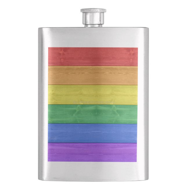 Flasque SlipperyJoe's classique arc-en-ciel tactile fait m (devant)