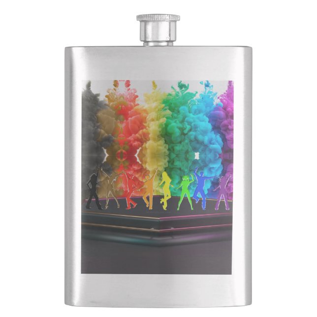 Flasque SlipperyJoe's Dancing Pride Shadows cadeaux gay ar (devant)