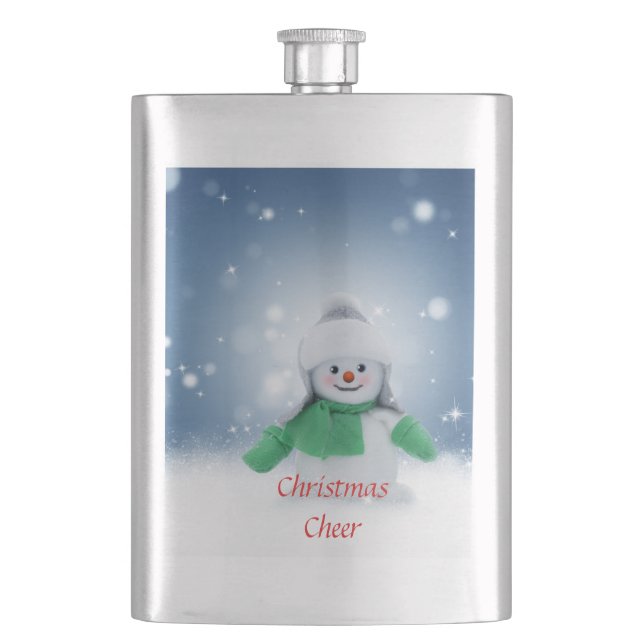 Flasque Snowman with a green scarf (devant)