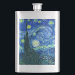 Flasque soirée étoile vincent van gogh<br><div class="desc">Le célèbre tableau de Van Gogh, "La nuit étoilée". Peint lors de son séjour à l'asile de Saint Rémy dans les années 1880, van Gogh dépeignait les collines ondulantes et les cyprès qu'il voyait depuis sa fenêtre. numériquement amélioré par PixDezines. Copyright © 2008-2016 PixDezines.com™ et PixDezines™ sur zazzle.com. Tous droits...</div>
