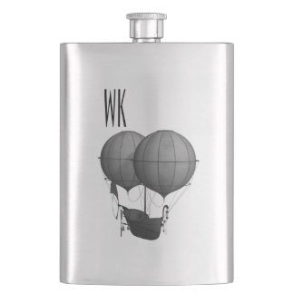 Flasque Steampunk Design Monogramme noir et blanc
