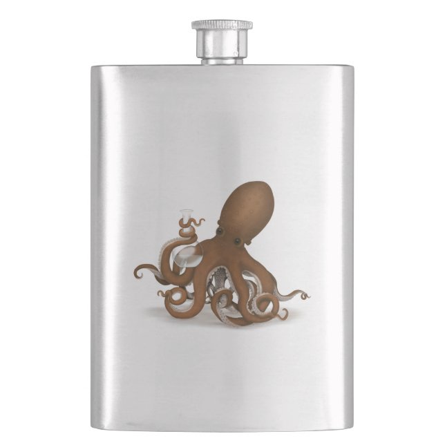 Flasque Steampunk Octopus Holding Flask Science Chimie (devant)