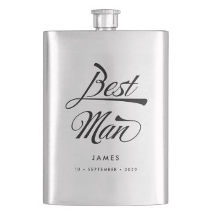 Flasque Stylo Retro Typographie Best Man Groomsmen