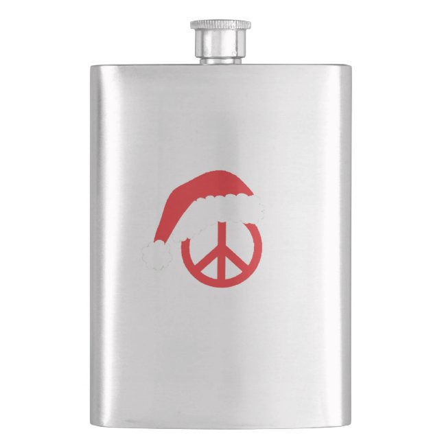 Flasque SYMBOLE DE LA PAIX père Noël Ho Ho Ho Ho avec Sant (devant)