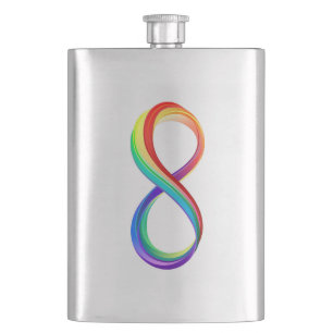 Flasque Symbole d'infinité arc-en-ciel stratifié