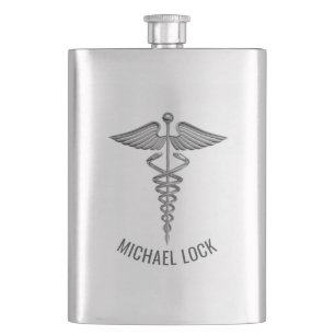 Flasque Symbole Médicale d'argent Infirmière personnalisée