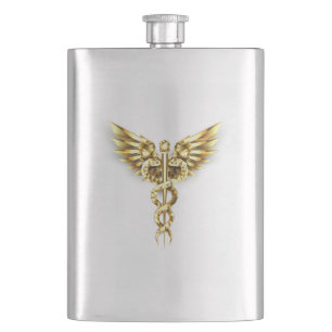 Flasque Symbole Polygonal Or Caduceus
