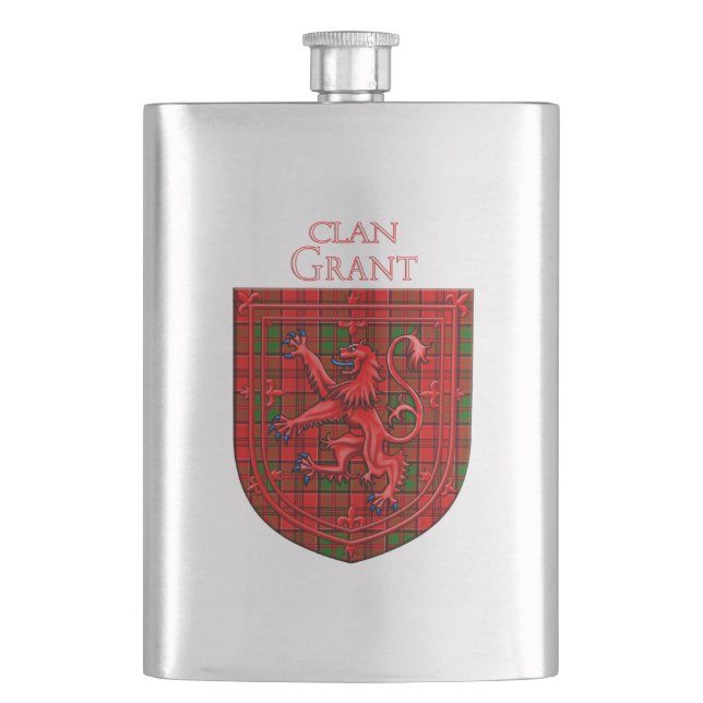 Flasque Tartan Grant Écossais Plaid Lion Rampant (devant)
