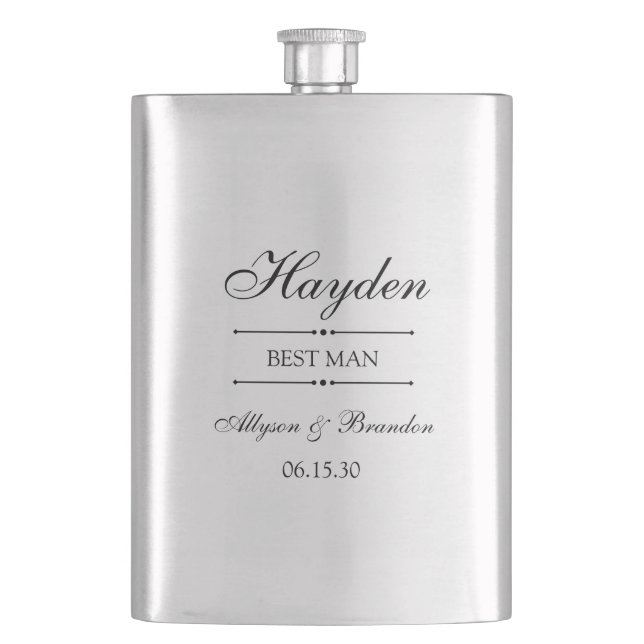 Flasque Témoins de mariage personnalisés (devant)