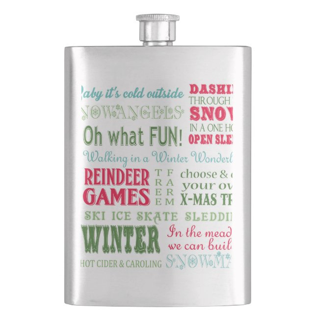 Flasque Tendances modernes typographie de Noël (devant)