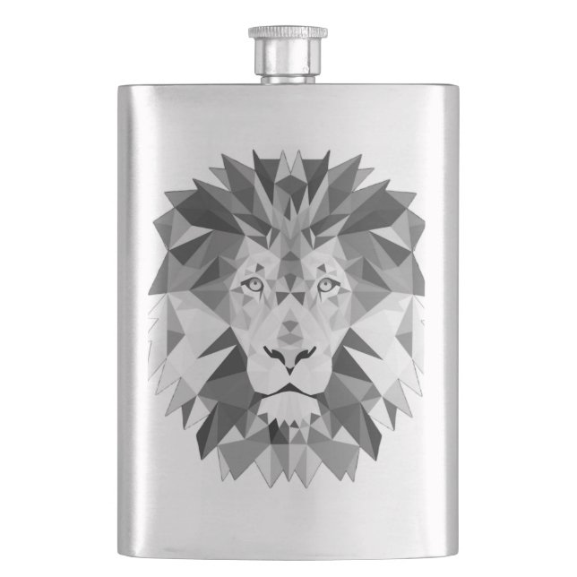 Flasque Tête de lion géométrique cool (devant)