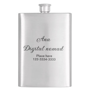Flasque Texte simple minimal ajoutez votre nom lieu ville