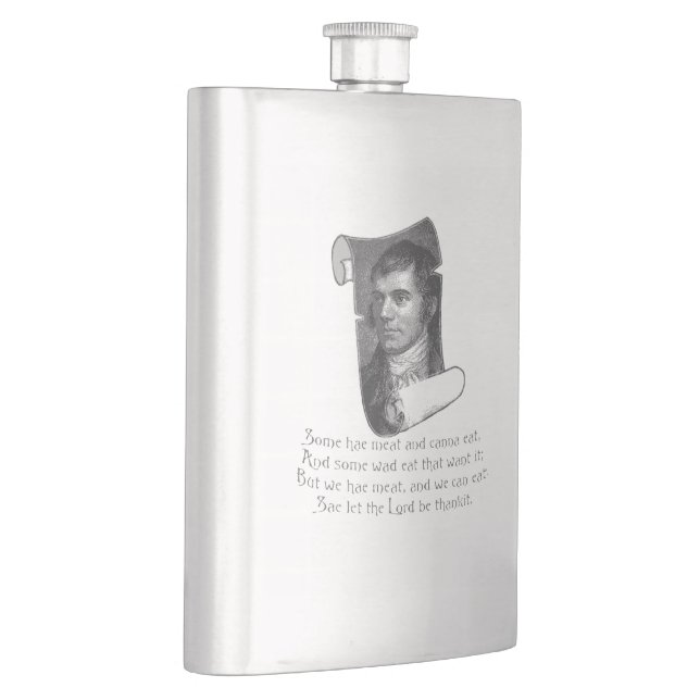 Flasque The Selkirk Grace Burns Night Supper Prayer Grey (Droite)
